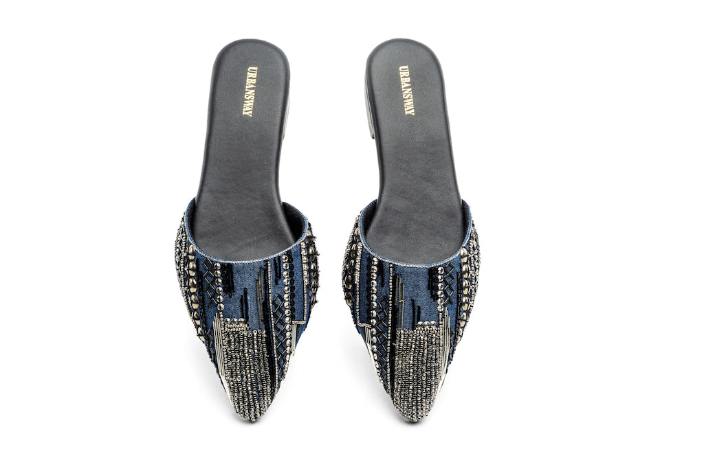 Denim Mules