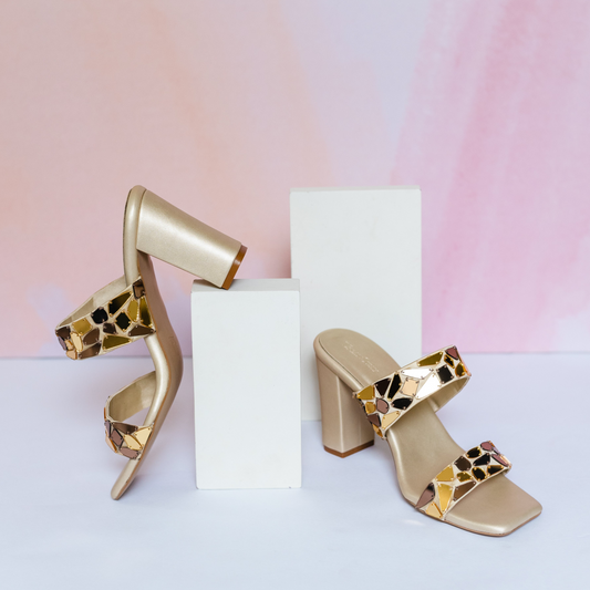 Gold Espejo Heels